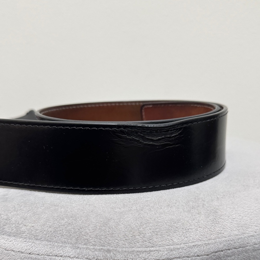 Louis Vuitton Black Belt with Engraved Silver Buckle size 95/38 - Picture 7 of 9